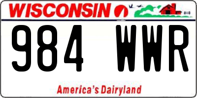 WI license plate 984WWR