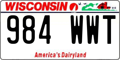 WI license plate 984WWT