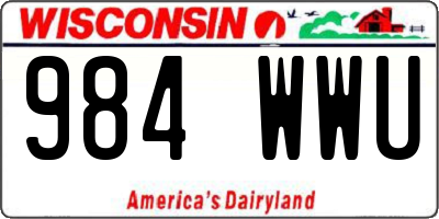 WI license plate 984WWU