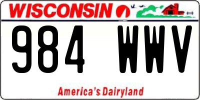WI license plate 984WWV