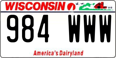 WI license plate 984WWW