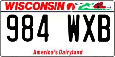 WI license plate 984WXB