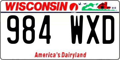 WI license plate 984WXD
