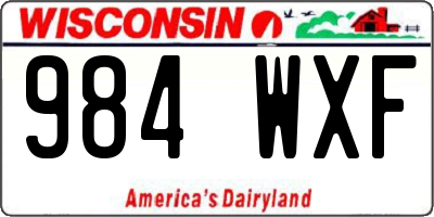 WI license plate 984WXF