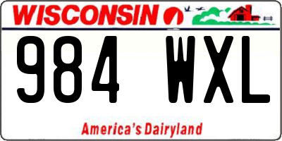 WI license plate 984WXL
