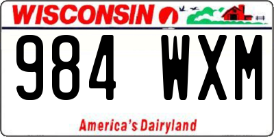 WI license plate 984WXM