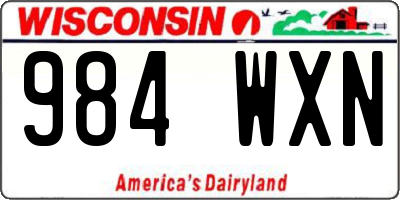 WI license plate 984WXN