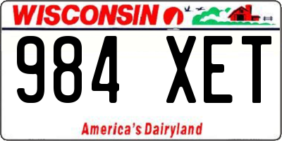 WI license plate 984XET