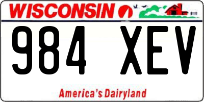 WI license plate 984XEV