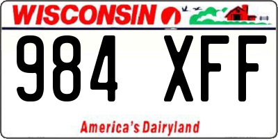 WI license plate 984XFF
