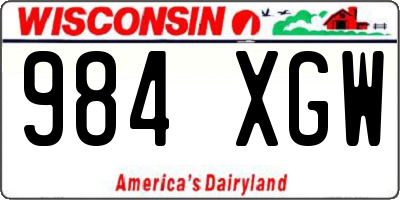 WI license plate 984XGW