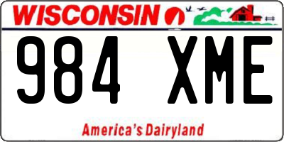 WI license plate 984XME
