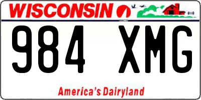 WI license plate 984XMG