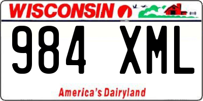 WI license plate 984XML