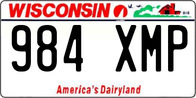 WI license plate 984XMP
