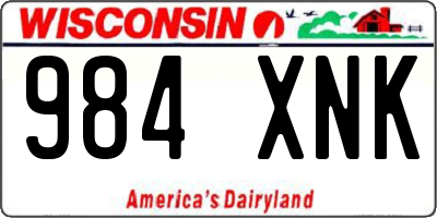 WI license plate 984XNK