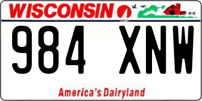 WI license plate 984XNW