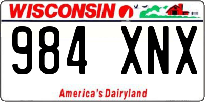 WI license plate 984XNX
