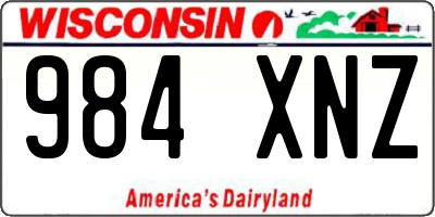 WI license plate 984XNZ