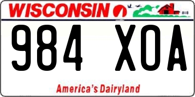 WI license plate 984XOA