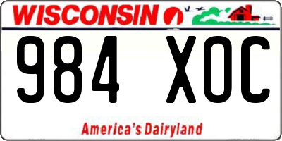 WI license plate 984XOC