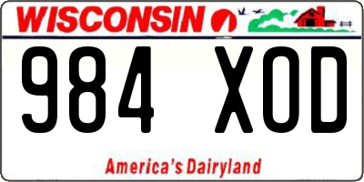 WI license plate 984XOD