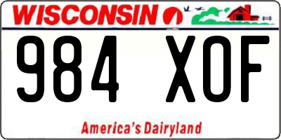 WI license plate 984XOF