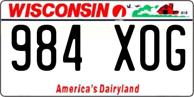 WI license plate 984XOG