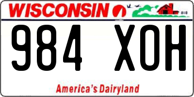 WI license plate 984XOH