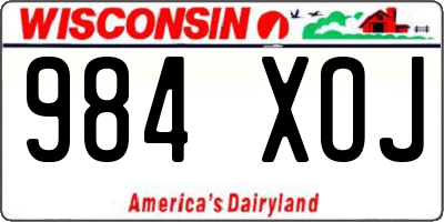 WI license plate 984XOJ