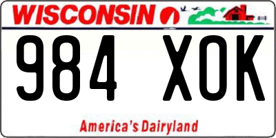 WI license plate 984XOK