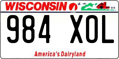 WI license plate 984XOL