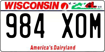 WI license plate 984XOM