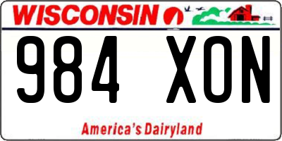 WI license plate 984XON