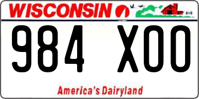 WI license plate 984XOO