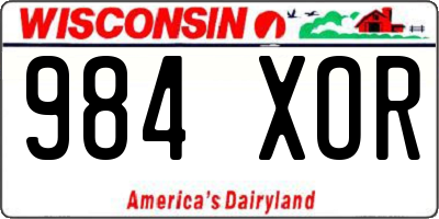 WI license plate 984XOR