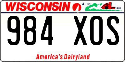 WI license plate 984XOS