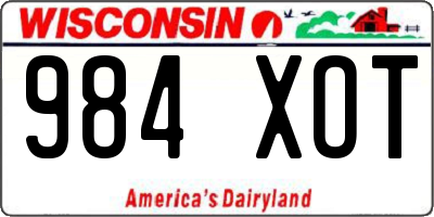 WI license plate 984XOT