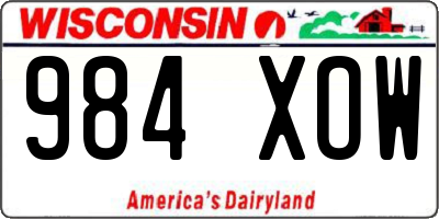 WI license plate 984XOW