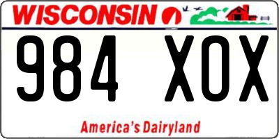 WI license plate 984XOX