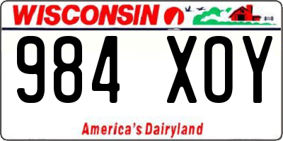 WI license plate 984XOY