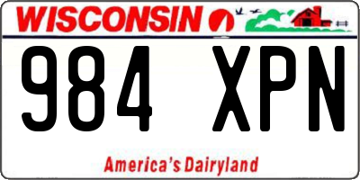WI license plate 984XPN