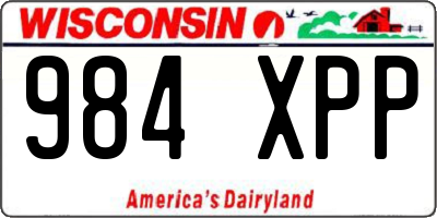 WI license plate 984XPP