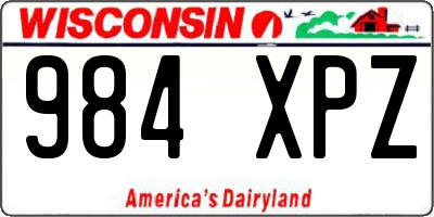 WI license plate 984XPZ