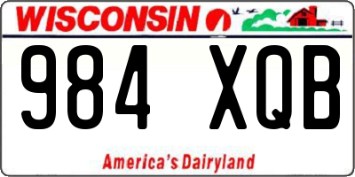 WI license plate 984XQB