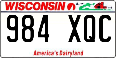 WI license plate 984XQC