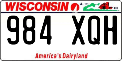 WI license plate 984XQH