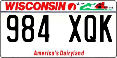 WI license plate 984XQK