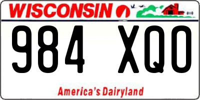 WI license plate 984XQO