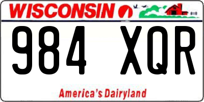 WI license plate 984XQR